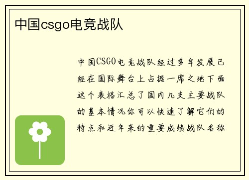 中国csgo电竞战队